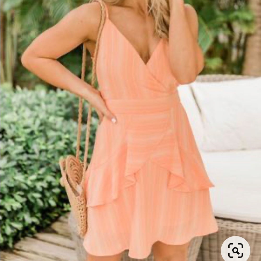 Tangerine Ruffle Dress NWOT